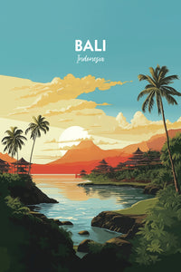 Bali Poster Bali Beach Print Bali Indonesia Travel Wall Art Poster Print Bali Poster Surf Poster Indonesia Travel Poster Home Decor Wall Art by Radu Bercan