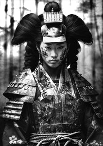 Tomoe Gozen B&W by One Strange Gallery